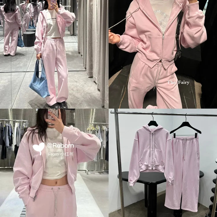 Light pink Nike Sportswear Phoenix Fleece loose-fitting cropped full-zip hoodie